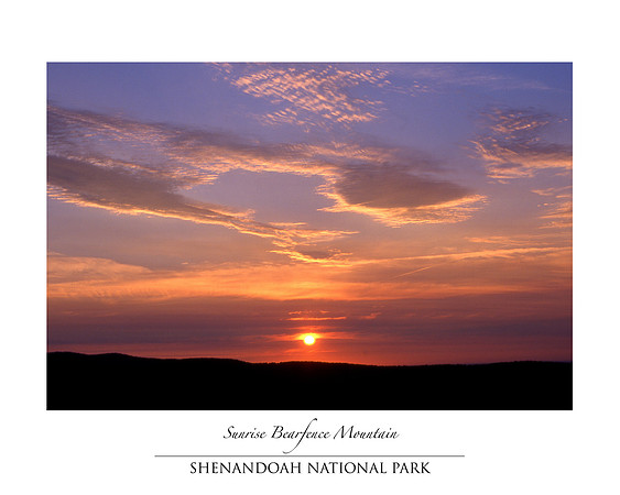 Sunrise on Bearfence Mountain in the Shenandoah National Park